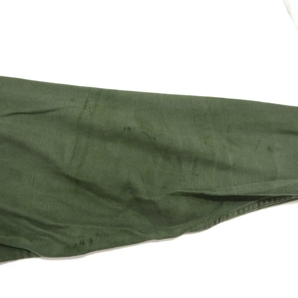 Cotton Sateen Shirt Military US Army Vietnam Era Green Sz 16 1/2 x 34 1960s
